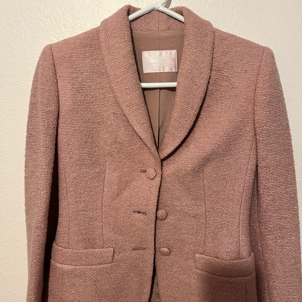 Wendy Harrison pink two piece suit.